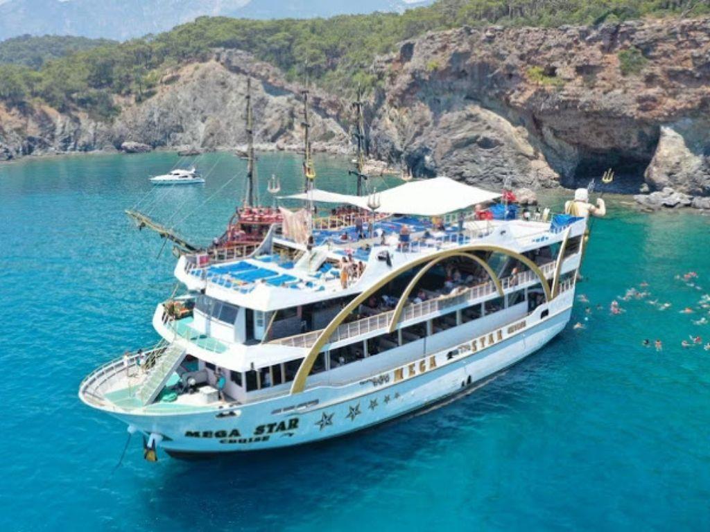 Kemer Boat Tour from Antalya Explore Bays Swim and Relax